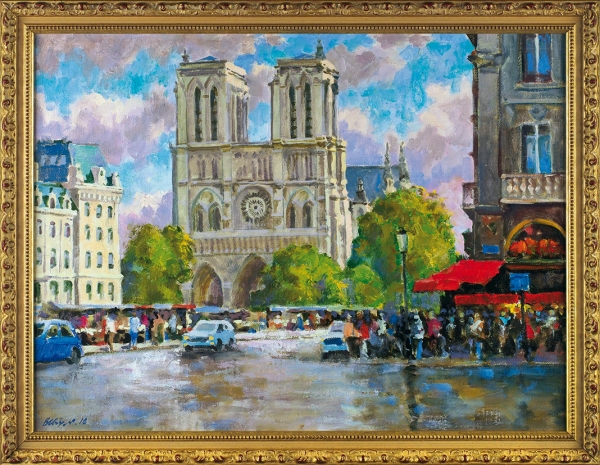 Изумрудов Валерий. «Париж. Площадь Сент Мишель». 2010. Холст, масло. 45x60 см.