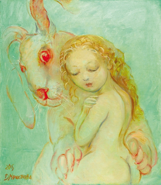 Молостнова Дарья. «Белый кролик». 2015. Холст, масло. 70x80 см.