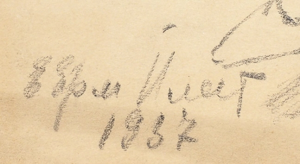 Ермилова-Платова Ефросинья Федосеевна (1895–1974) «Две подруги». 1937. Бумага, графитный карандаш, 29,2x21 см.