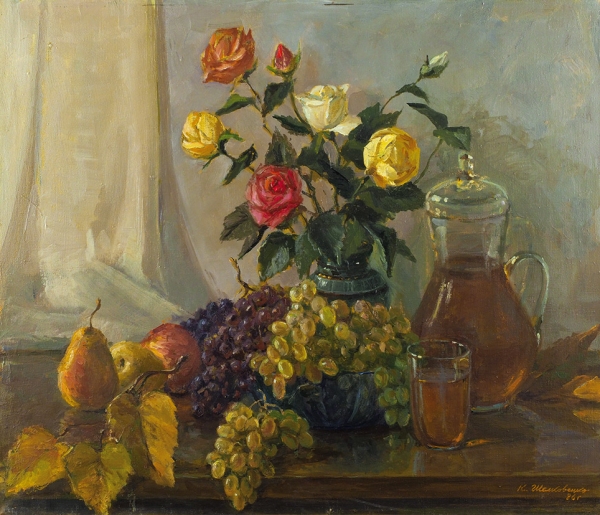 Шелковенко Константин Карпович (1920–2004) «Натюрморт». 1986. Холст, масло, 42,5x50 см.