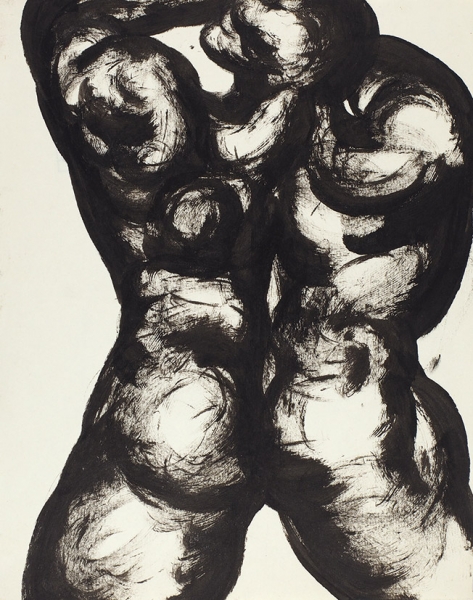 Чубаров Евгений Иосифович (1934–2012) «Фигура со спины». 1980-е. Бумага, тушь, 31,6x25,2 см.