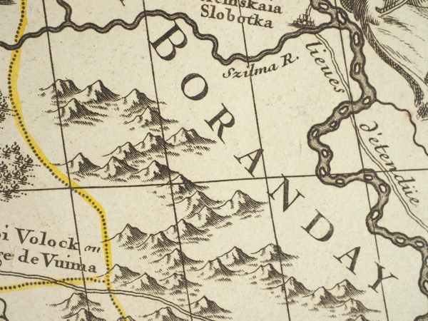 Карта Московии, составленная первым географом французского короля Гийомом Делилем по заказу сподвижника Петра Первого А. Матвеева в 1706 году. [Северная часть]. Париж, 1780.