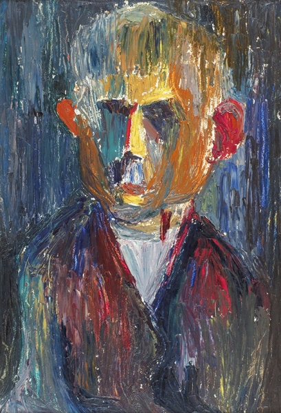 Кропивницкий Лев Евгеньевич (1922 — 1994) «Портрет». 1960-е. Картон, масло, 46,3x31,5 см.