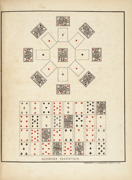 Двадцать четыре основные пасьянса. С двадцатью хромолитографированными картинами. СПб.: Лито-тип. В. Грацианского, 1880.