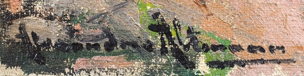 Альтман Александр (1885 — 1950) «Городок на реке». 1930-е — 1940-е. Холст, масло, 73x92 см.