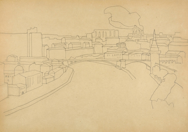 Фридман Карл Шоломович (1926–2001) «Москва». 1960-е. Бумага, графитный карандаш, 28,5x40,5 см.