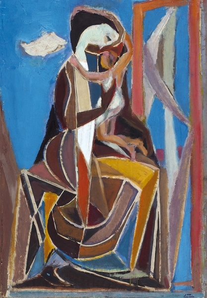 Исаев Николай Александрович (1891–1977) «Женщина с ребенком». Конец 1960-х. Картон на доске, масло, 65x46 см.
