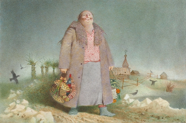 Лапшин Борис Алексеевич (1936–2010) «Весна». Конец ХХ века. Бумага, акварель, 38,5x55 см.