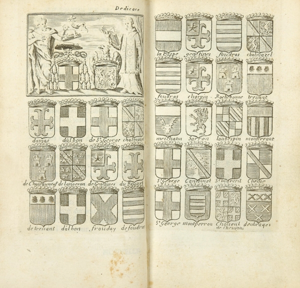 [33 гравюры] Менестрие, К.-Ф. Новый метод толкования геральдической символики. [Ménestrier. Nouvelle methode raisonnee du blason (...). На фр. яз.]. Лион, 1734.