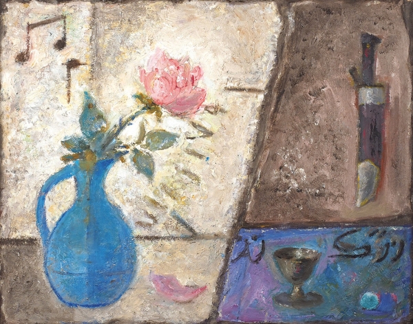 Каптерев Владимир Всеволодович (1900–1981) «Роза, кинжал». 1978. Картон, масло, 40x50 см.