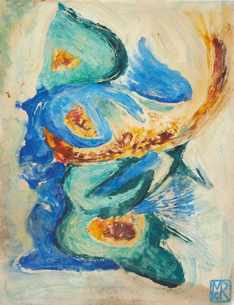 Раубе-Горчилина Мария Вячеславовна (1900–1979) «Абстракция». 1970-е. Бумага, монотипия, 54,6x41,9 см.